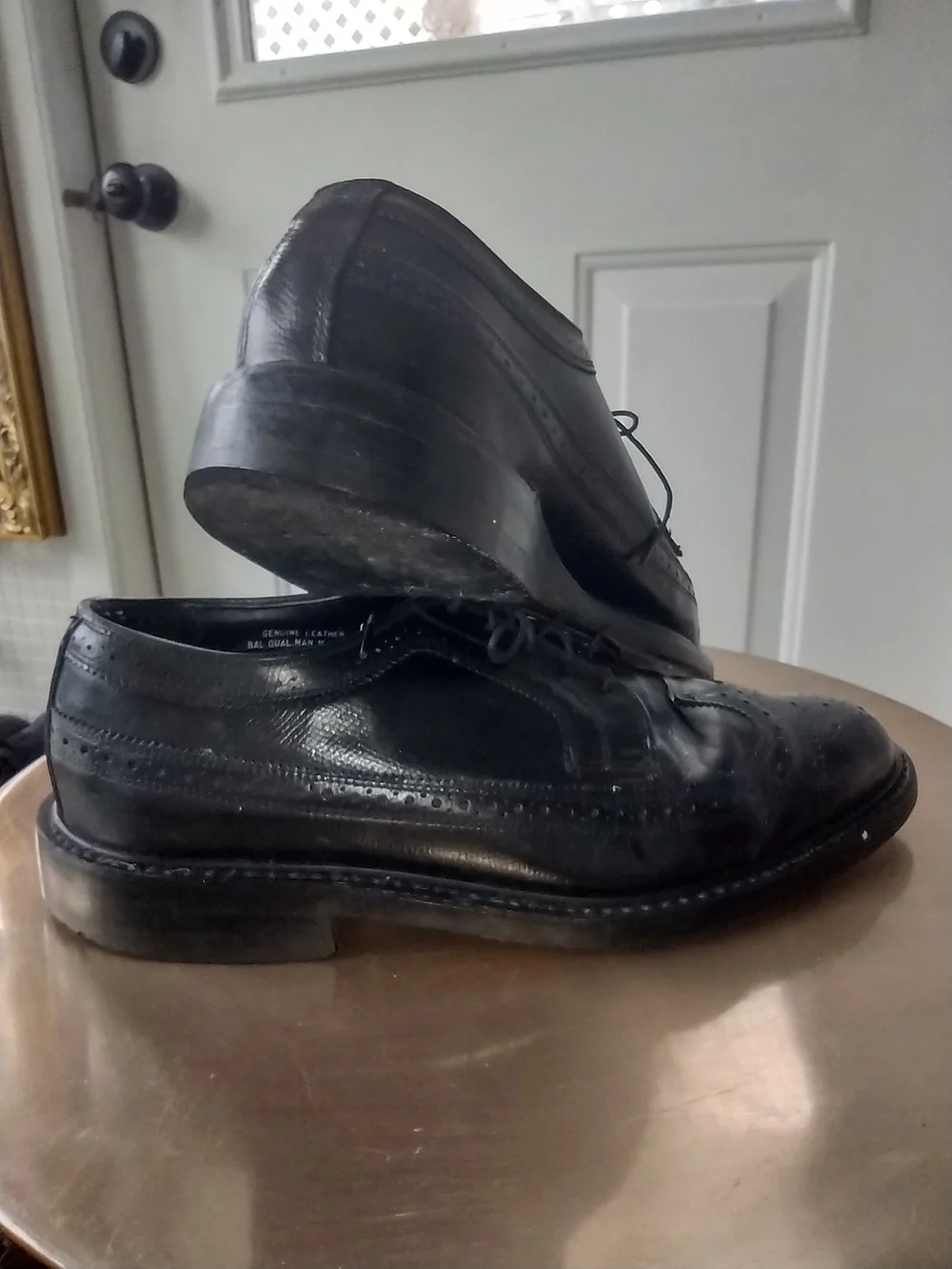 Thom McAn Black Leather Wingtip Oxfords